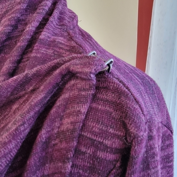 COMPANY Ellen Tracy Purple Heathered Cardigan Size L - Picture 3 of 10